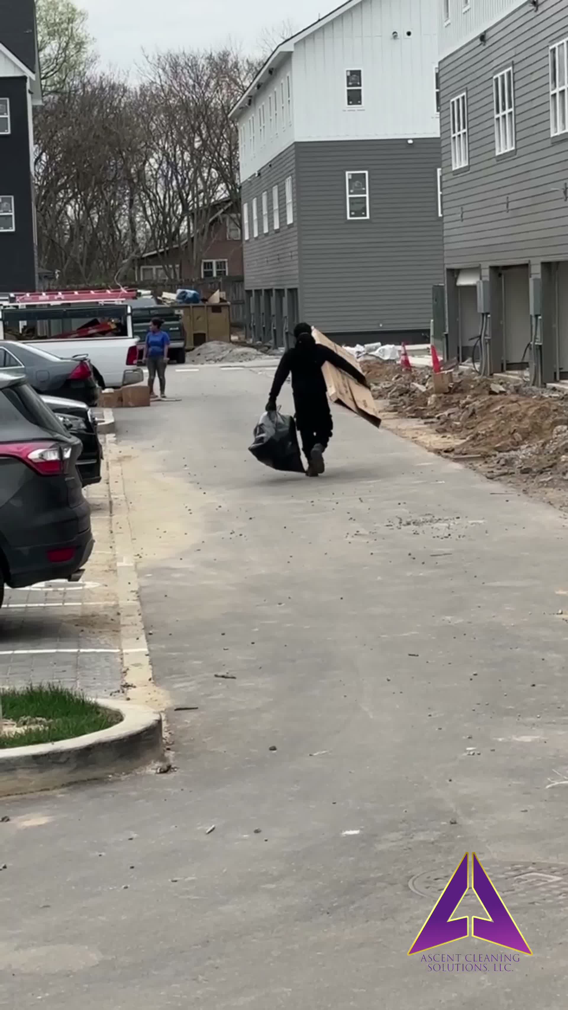 Ascent Cleaning Solutions worker performing post-construction site cleanup in Nashville