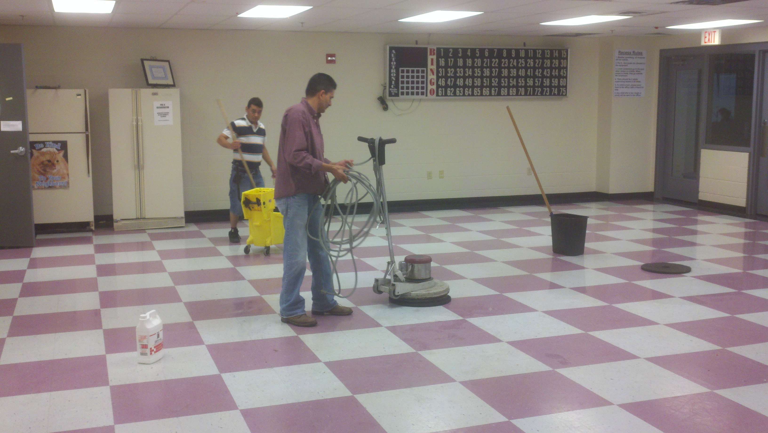 Commercial VCT floor stripping and rewaxing — Ascent Cleaning Solutions floor care service